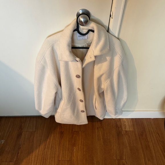 Men’s White Wool Winter Jacket - Picture 2 of 4